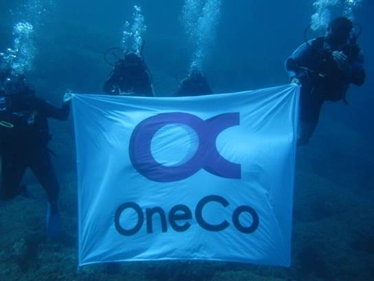 Krister Malmin, OneCo Vests, sørget for å få dyppet flagget på 15 meter dyp ved øya Thodorou utenfor Kreta.